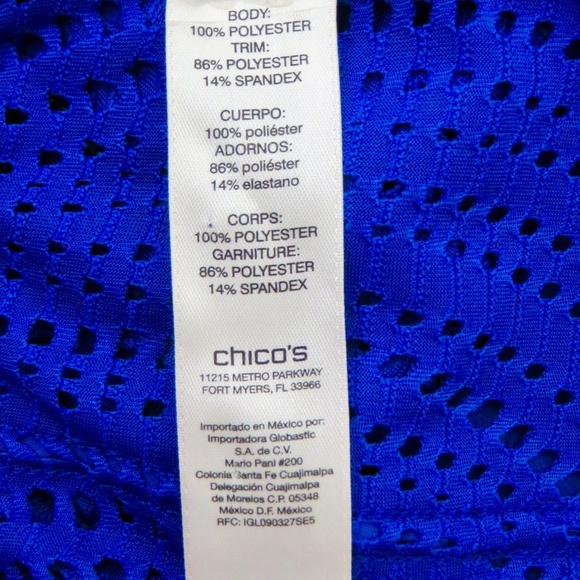 NEW! Zenergy by Chico's Blue Mesh Cardigan Jacket - Picture 7 of 8